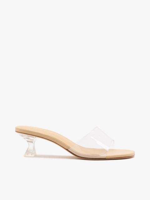 Vivi Lucite Clear Mule Sand Leather