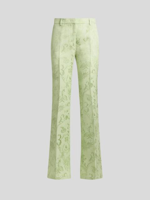 JACQUARD BOOTCUT TROUSERS WITH FLORAL MOTIF