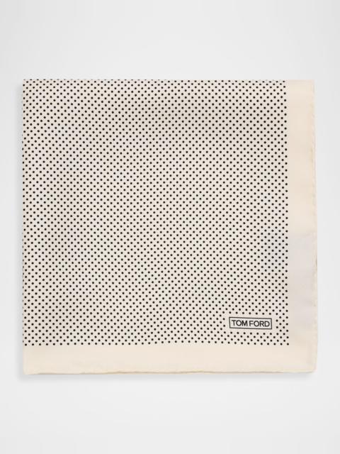 Men's Micro Polka Dot Silk Pocket Square