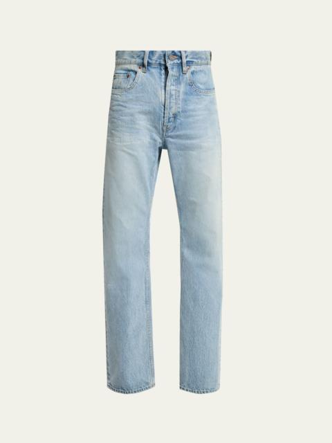 Men's Aged Denim Straight-Leg Jeans