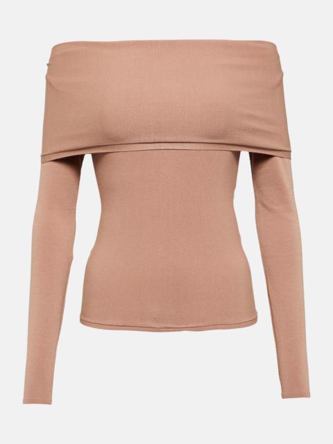 Off-shoulder jersey top