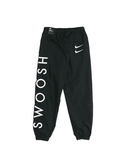 Nike Sportswear Swoosh Embroidered logo Printing Sports Woven Long Pants Black CU3891-010