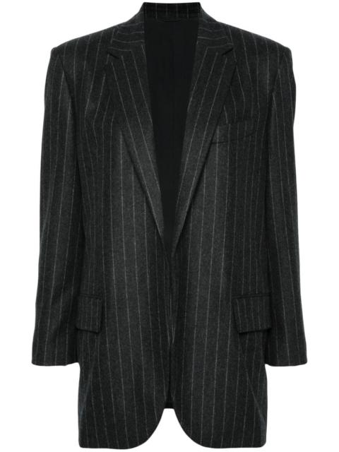 pinstriped wool blazer