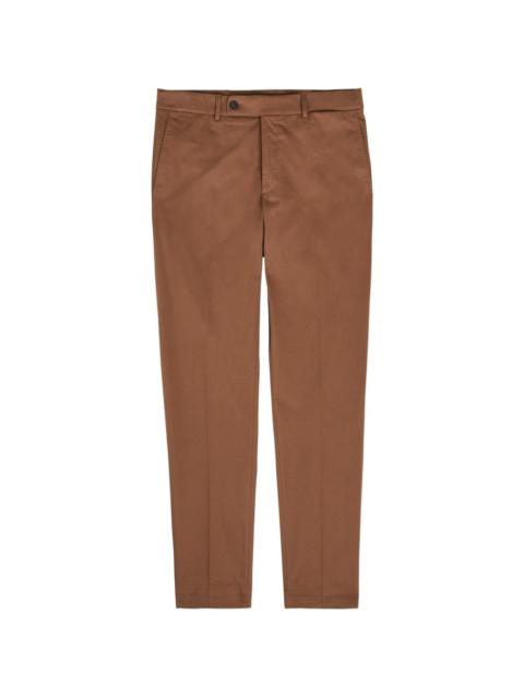 buttoned straight-leg trousers