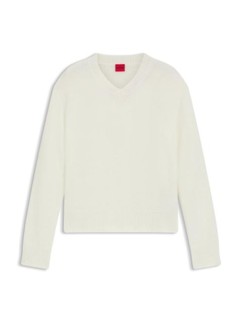 V-NECK SWEATER IN WOOL WITH LOGO DETAIL