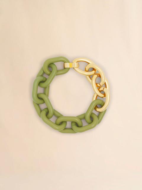 GREEN RESIN CHAIN NECKLACE