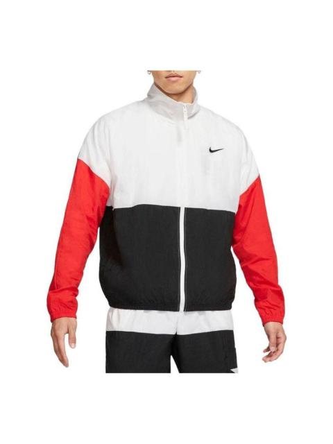 Nike Starting 5 Basketball Jacket Coat Full Zip 'Black Red White' CW7348-101