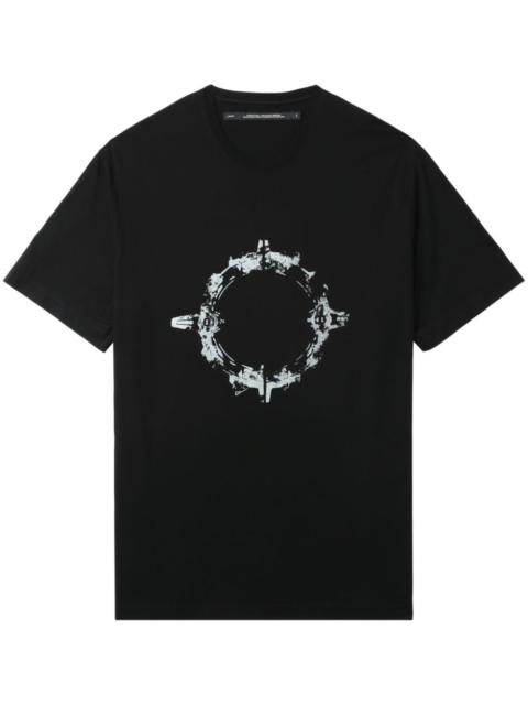 abstract-print crew-neck T-shirt