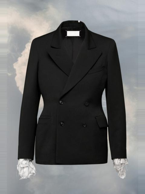 Wool couture waist suit jacket