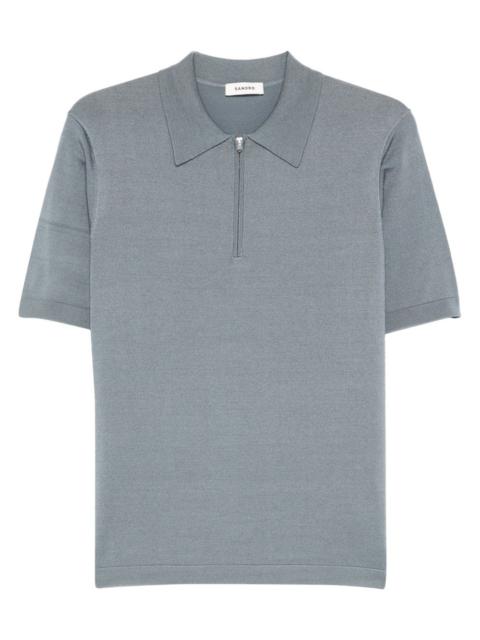zip-collar polo shirt