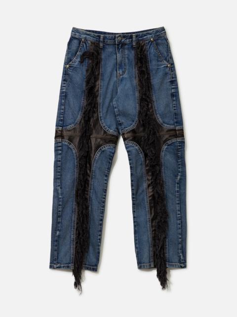 MOHICAN LEATHER DENIM PANTS