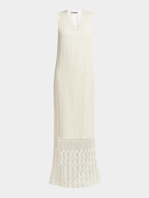 Crochet Knit Sleeveless Maxi Dress
