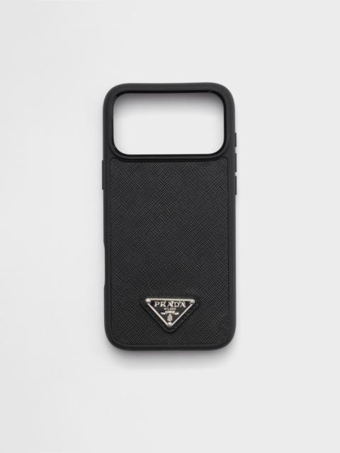 Saffiano leather case for iPhone 17 Pro Max
