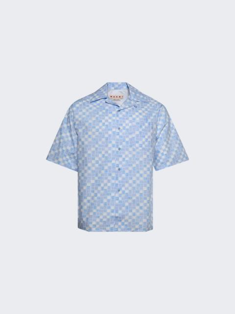Cuban Collar Bowling Shirt Sky
