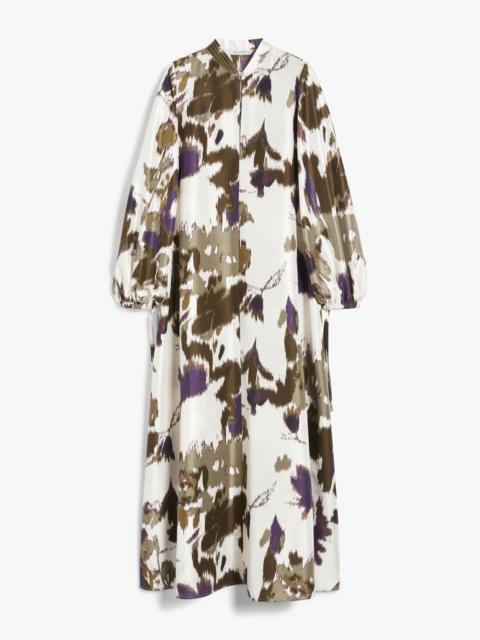 MAESA Printed shantung silk dress