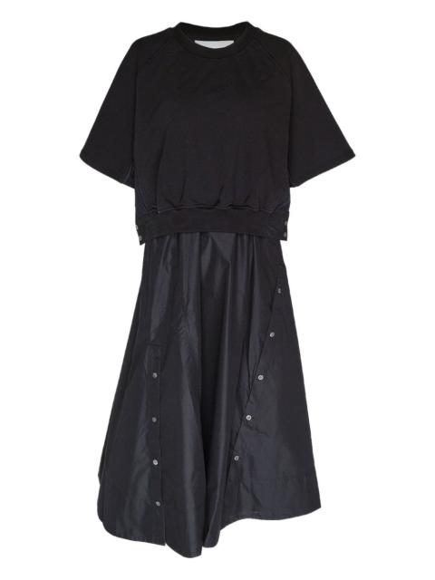 sweatshirt-paneled dress