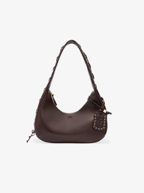 BROWN MEDIUM LACES HOBO BAG