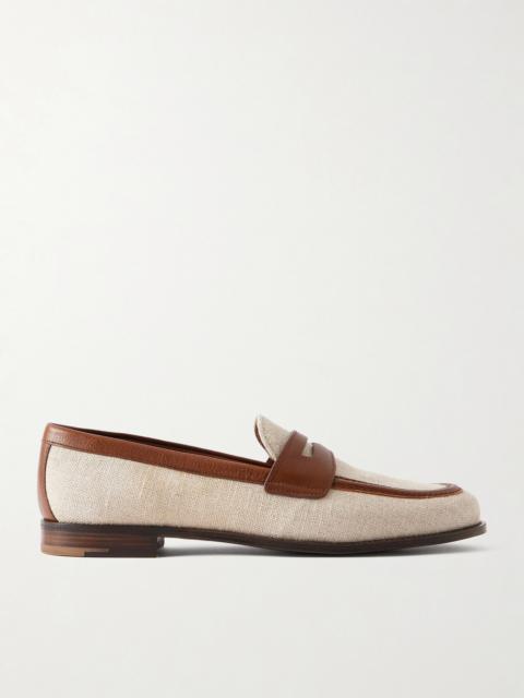 Heswall 2 Leather-trimmed Canvas Penny Loafers