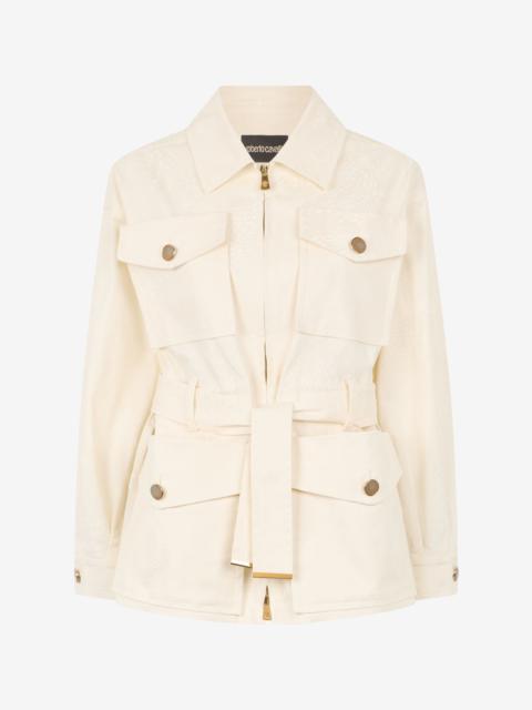 Jacket With belt And Python Pattern