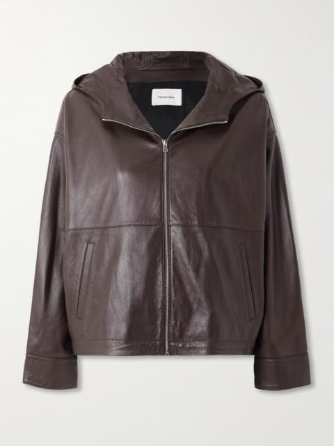 Leather Hooded Jacket