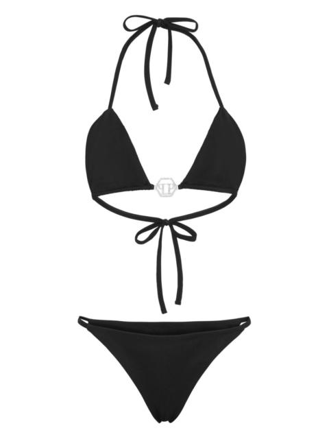 logo-plaque triangle bikini set