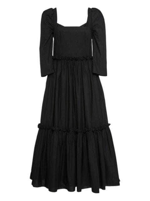 puff-sleeve tiered dress