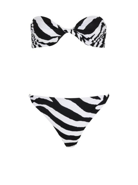 Zebra two-piece swimsuit