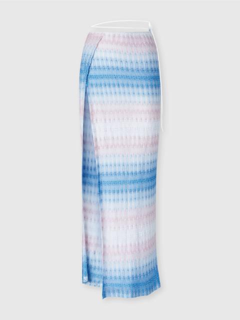 Long pareo skirt in dégradé lace