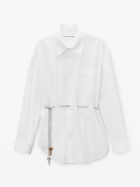White Button Up Shirt with Hardware