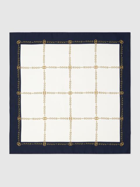 Interlocking G Gucci chain silk pocket square