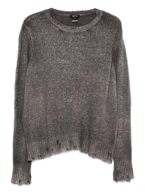 distressed knit sweater