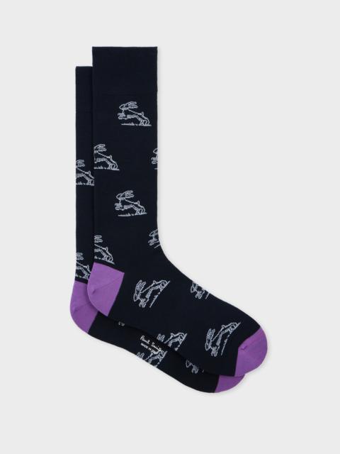 Navy Rabbit Socks