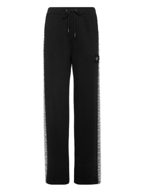 crystal-embellished track pants