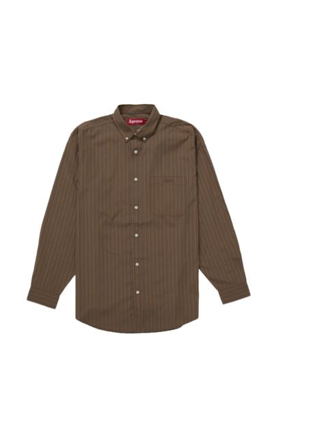 Supreme Supreme Pinstripe Shirt Brown - SUP-FW25-142-BRWN | REVERSIBLE