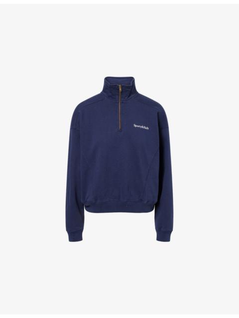Play Tennis Quarter-Zip Cotton-Jersey Sweatshirt