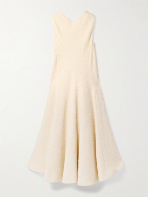 Mellie cotton-blend bouclé midi dress Neutral