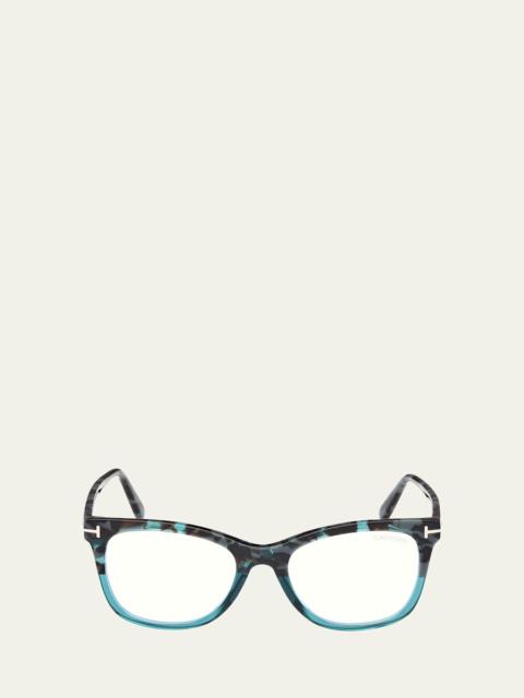 Square Acetate Blue Block Glasses