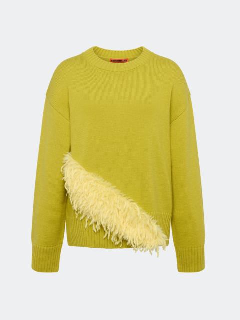 Zira Novelty Sweater In Chartreuse