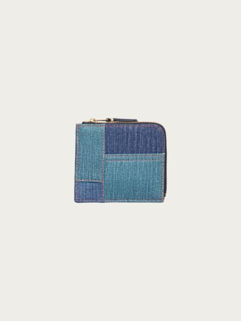 Denim Zip-Around Wallet - Blue