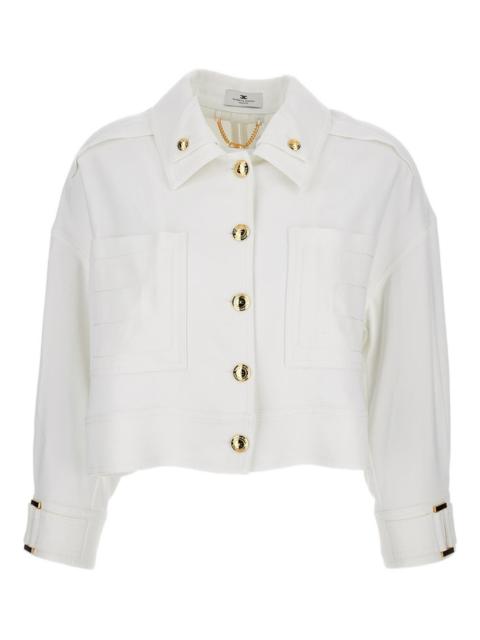gold button patch pocket jacket