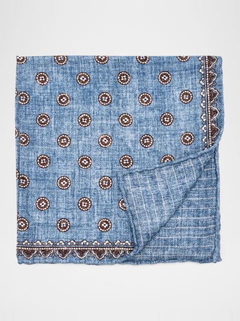 Men's Silk Geometric Pocket Square