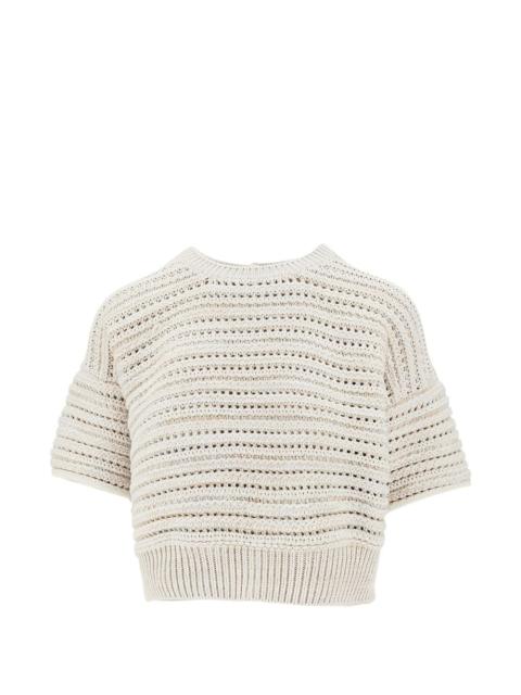 pointelle-knit top