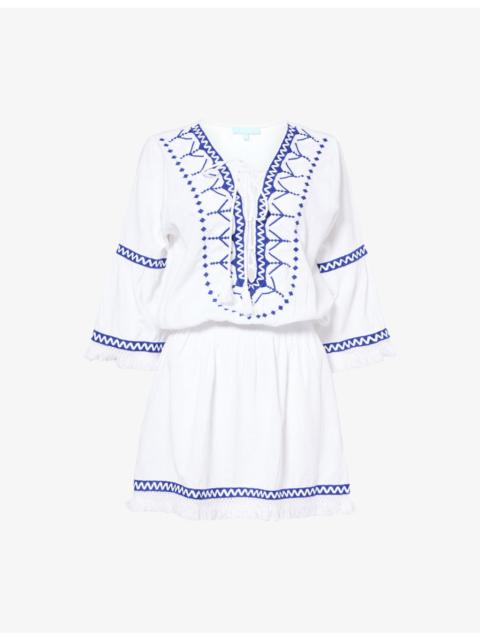 Martina Cotton-Linen Mini Beach Dress