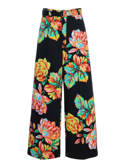 Printed Cotton Wide-Leg Pants multi