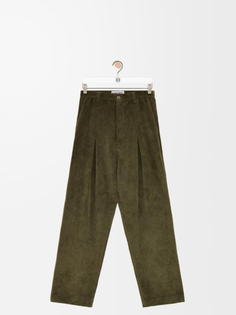 Low crotch trousers in cotton and cashmere