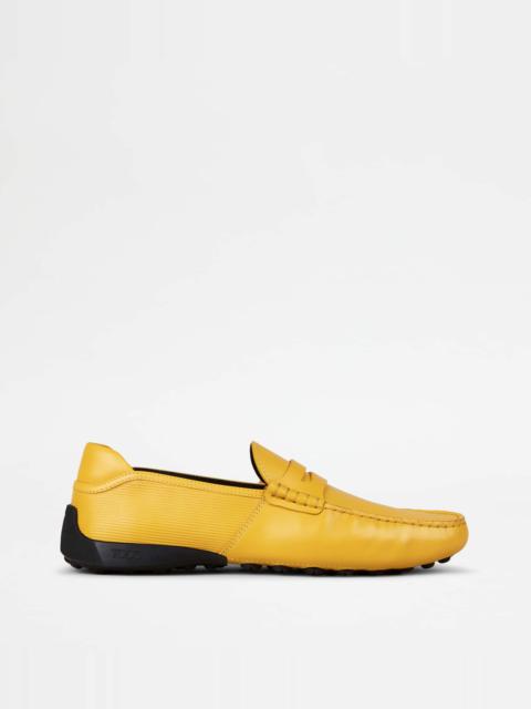 LOAFERS IN LEATHER - YELLOW, BLACK
