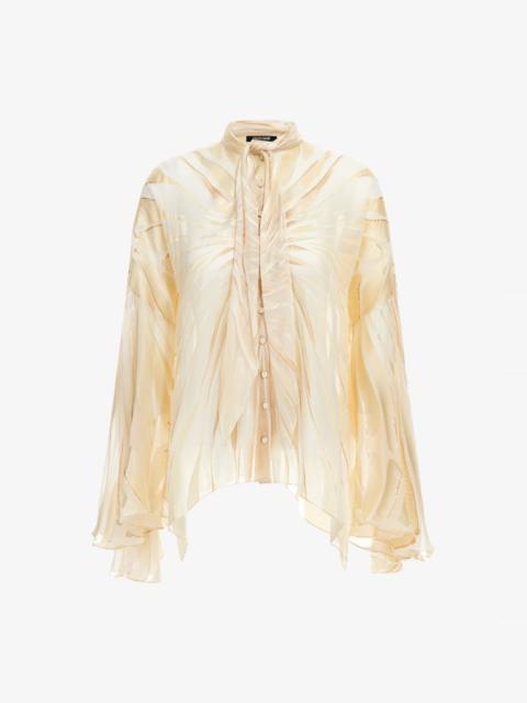 Ray Of Gold Print Satin Blouse