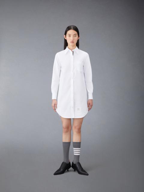 THIGH LENGTH POINT COLLAR SHIRTDRESS W/ RWB GROSGRAIN PLACKET IN OXFORD