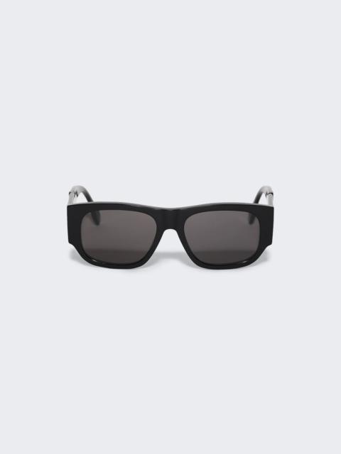 Diagonal Sunglasses Shiny Black And Smoke