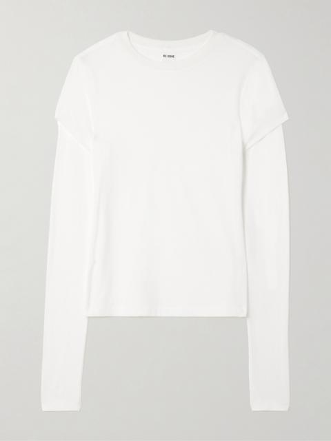 Layered Micro Modal And Supima Cotton-blend Jersey T-shirt